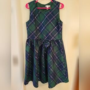 Tahari Girl Plaid Sleeveless Dress Sz 7